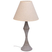 Lampada da tavolo in metallo grigio 23x23x46h