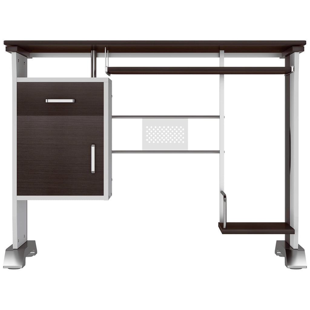 Scrivania per computer ¨C zephmum ¨C 100x52x75 cm marrone nero bianco