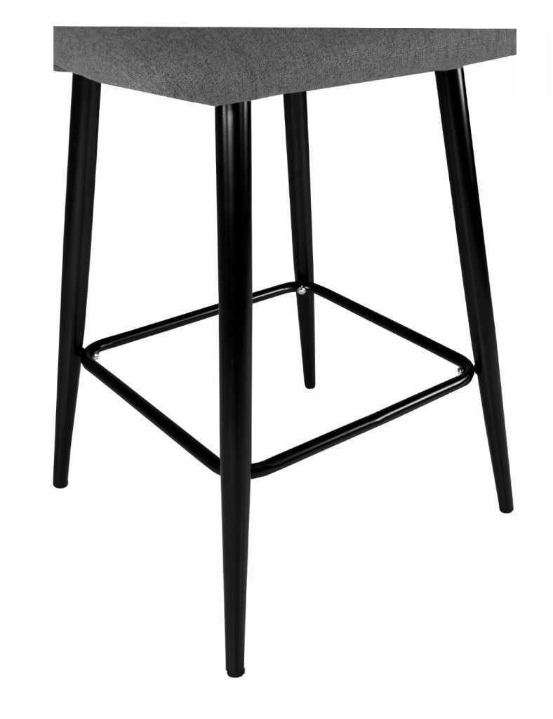 Sgabello cucina imbottito, sgabello alto in tessuto grigio scuro - Zoe - SG05ZOPM