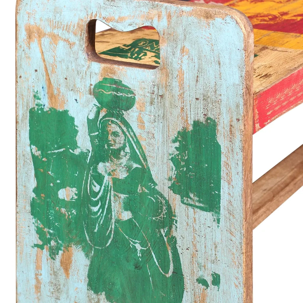 Panchina Cola in Legno Massello di Recupero 100x30x50 cm