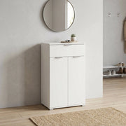 Armadietto da Bagno con due ante e un cassetto in Legno Composito cm 60x38x103 - SILAS