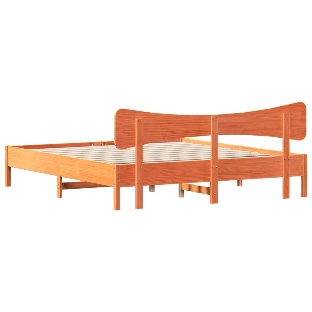 Giroletto senza Materasso Marrone Cera 180x200 cm Legno di Pino 3328225