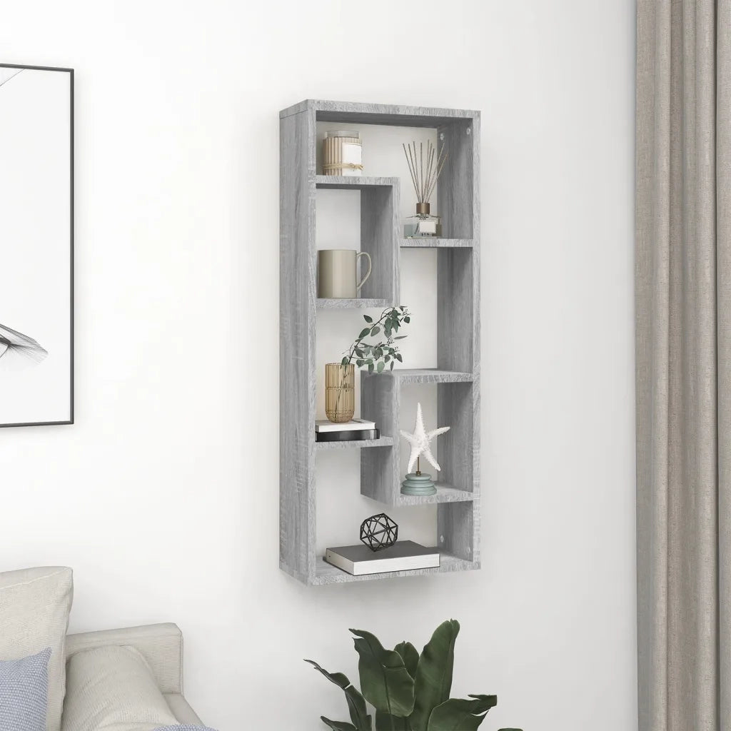 Mensola a Muro Grigio Sonoma 36x16x90 cm in Legno Multistrato cod mxl 33346