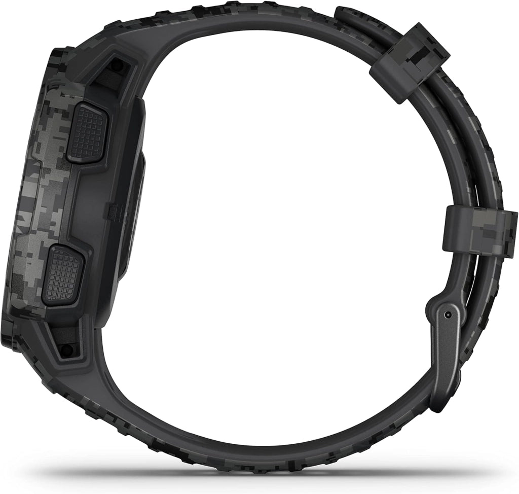 Instinct Solar, Camo Edition, Graphite - Smartwatch Gps Ultra-Resistente con Ricarica Solare, Cardio, Pulseox, App Multisport