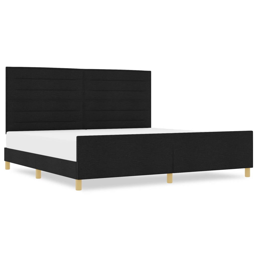Struttura Letto in Tessuto Nera  200x200 cm