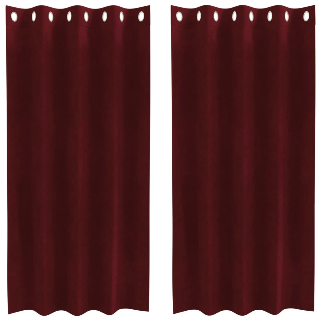 Tende Oscuranti | Tende Blackout 2 pz Rosso Vino 140 x 175 cm Velluto