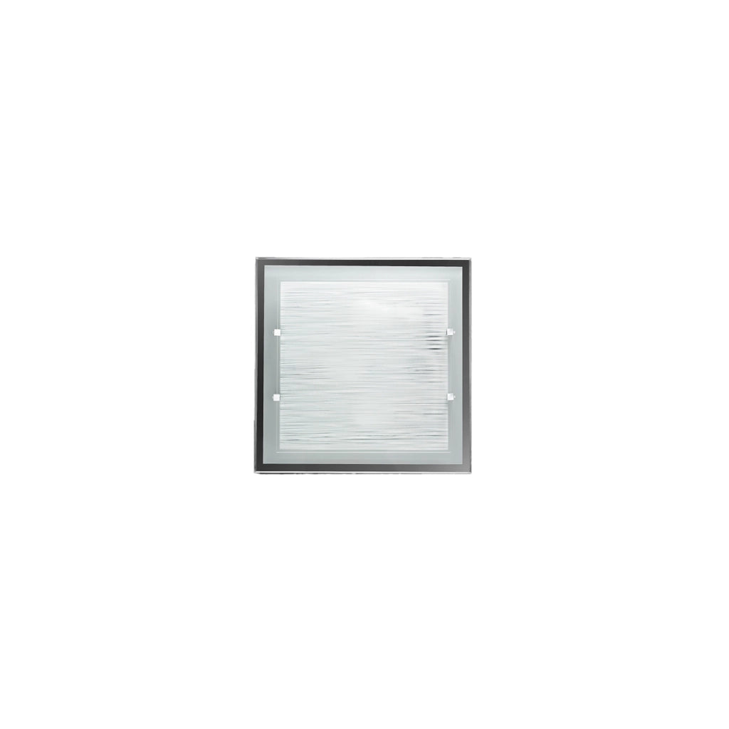 Plafoniera Contemporanea Frame Vetro Bianco Satinato 3 Luci E27