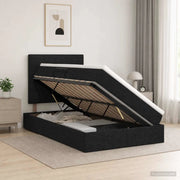 Letto con contenitore e materasso Nero 120 x 200 cm Tessuto 3459497