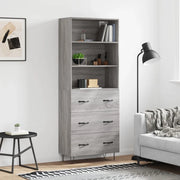 Credenza Grigio Sonoma 69,5x34x180 cm in Legno Multistrato 3189379