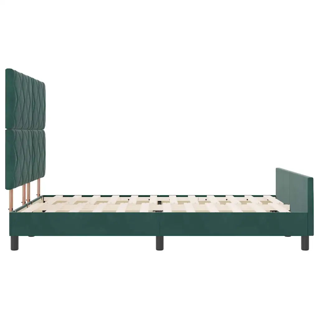 Letto a molle con testiera Verde Scuro 160 x 200 cm Velluto 3345020