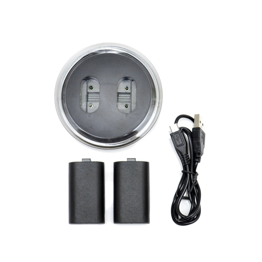Trade Shop - 2x Batteria Ricaricabile + Di Ricarica Dock Stazione Per Xbox One Joystick -