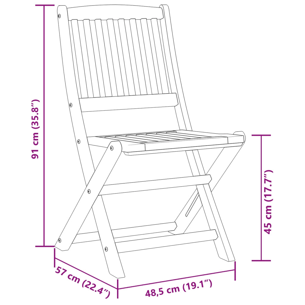 vidaXL Set da Pranzo da Giardino 9pz 180x90x75cm Legno Massello Acacia