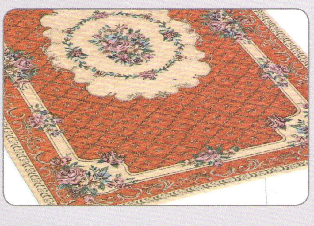 Tappeto Velour Antiscivolo Modello Bouquet By Suardi - 85x150cm - Arancio