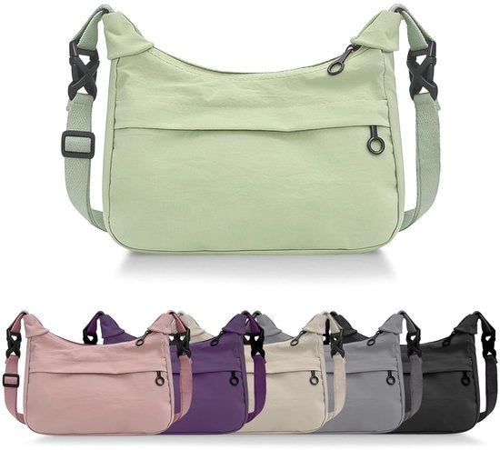 Borsa da Spalla in Nylon Versatile con Cinturino - Borsa da Donna per Uso quotidiano - Viaggi - Leggera - Progettata per la Sicurezza Antifurto