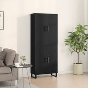 Armadi  2 pcs Nero Rovere 69,5x34x180 cm Legno ingegnerizzato