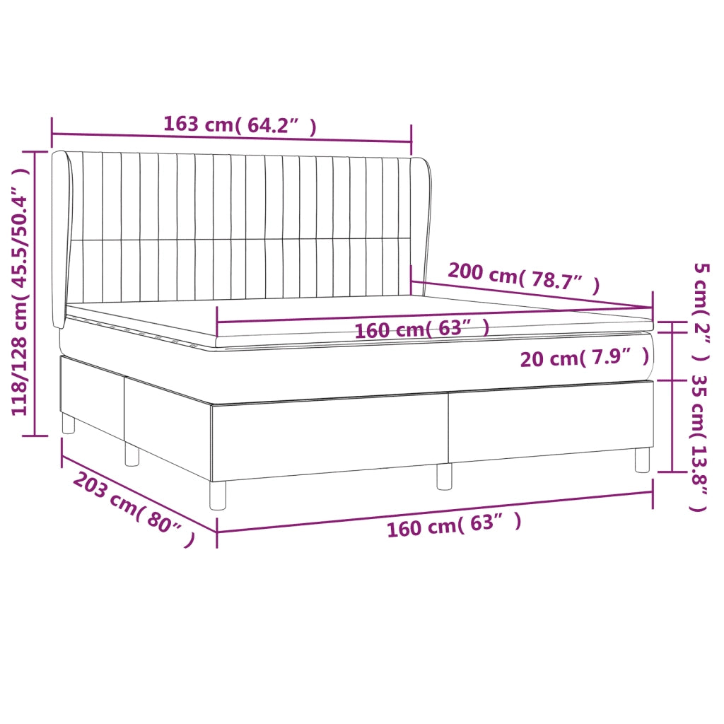 Giroletto a Molle con Materasso Grigio Chiaro160x200 cm Tessuto cod mxl 64173