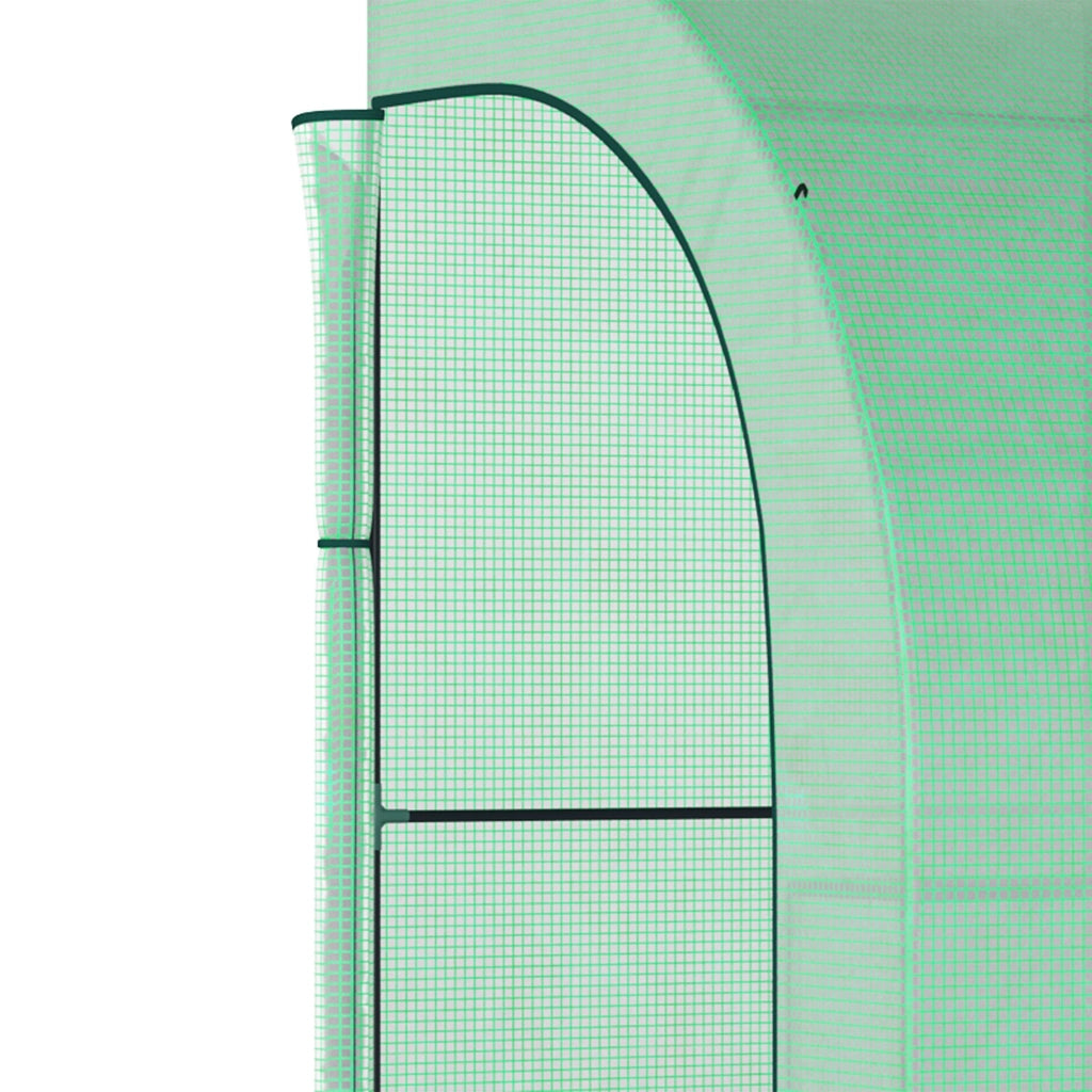 Serra da giardino con 3 livelli di ripiani, copertura in plastica, 300 x 150 x 213 cm, verde