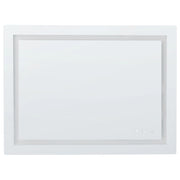 Specchio da bagno a LED rettangolare argento con luci colorate e funzione antiappannamento 80 x 60 cm stile glamour