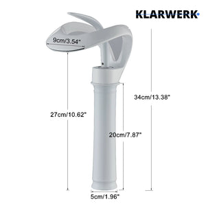 NAVIS | Rubinetto da bagno a cascata di design bianco alto | Elegante  in acciaio inox premium per lavelli alti miscelatore 2 attacchi