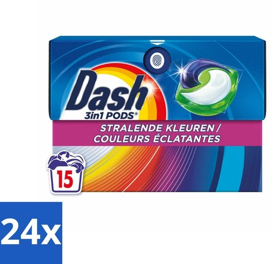24 x Capsule di Detersivo 3in1 - 15 Capsule - Colori Brillanti - Conservazione dei Colori - Rimozione delle Macchie - Freschezza - Efficienza della Lavatrice