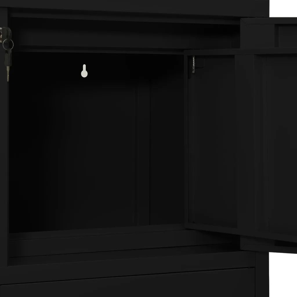 Armadio per Ufficio Nero 90x40x102 cm in Acciaio cod mxl 50144