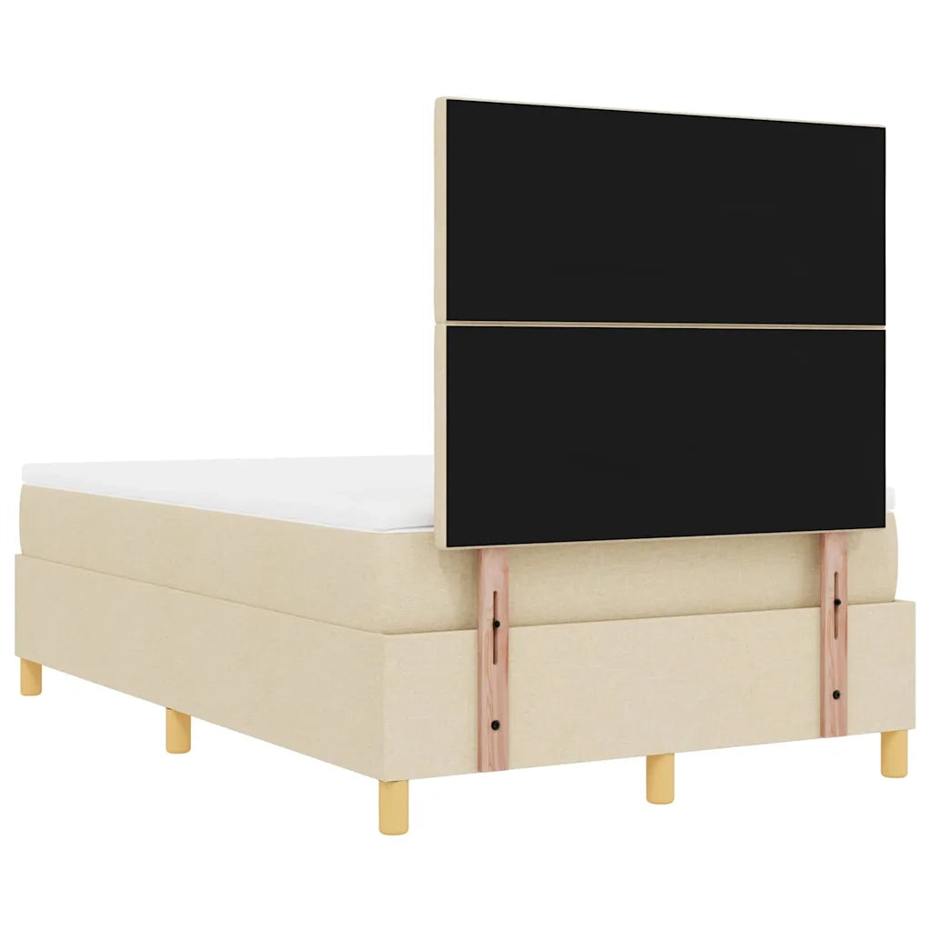 Letto a molle con testiera Crema 200 x 120 cm Tessuto 3344371