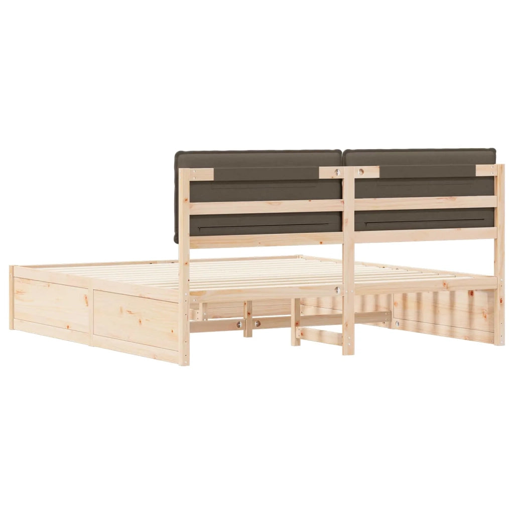 Letto con Testiera Rivestita Talpa 200 x 200 cm Pino massello