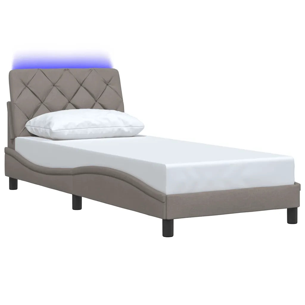 Giroletto con LED senza Materasso Tortora 80x200 cm Tessuto 3310633