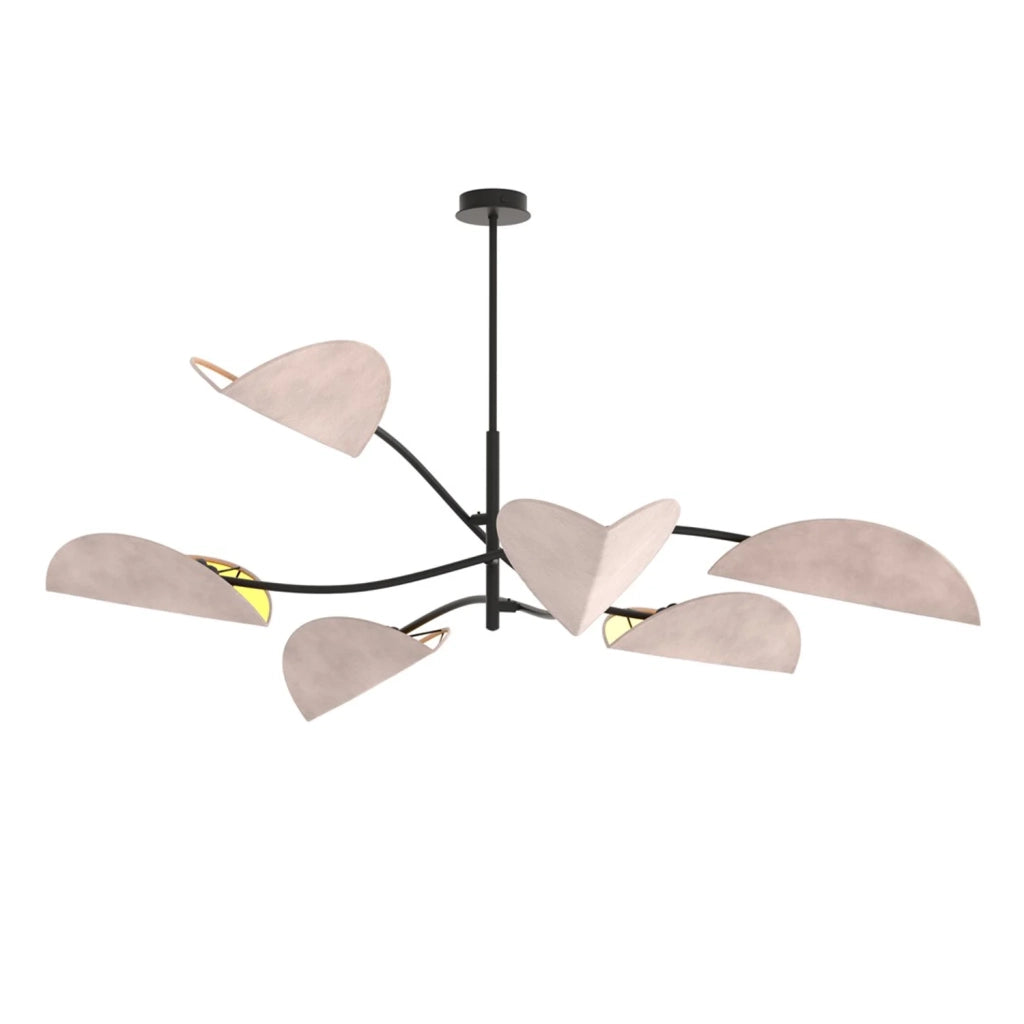 Plafoniera Moderna Ares Acciaio Nero Grigio 6 Luci E14 Ip20