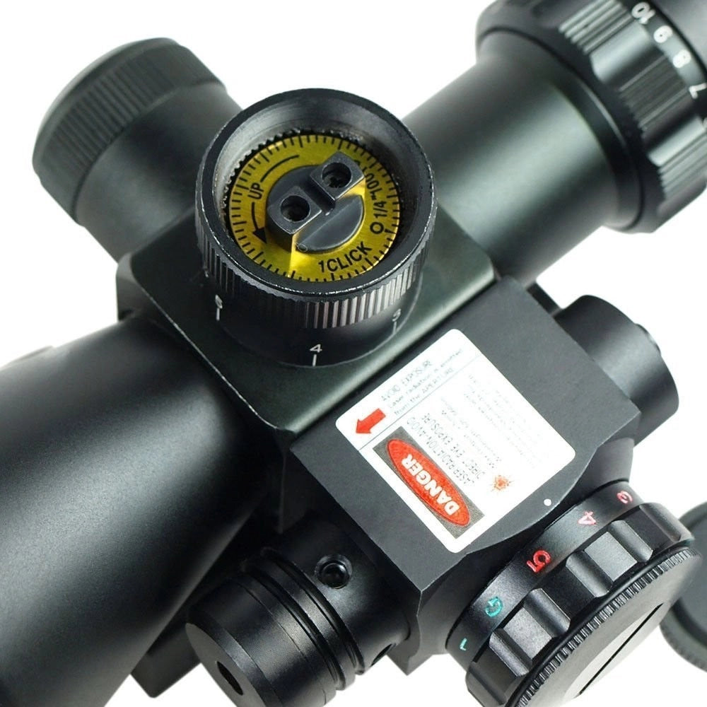 Trade Shop - Mirino Ottico Di Precisione Con Reticolo Illuminato 2.5-10x40 Puntatore Laser -