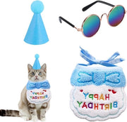 Set di compleanno per animali domestici 3 pezzi - cappello di compleanno per animali - occhiali per animali - set di decorazioni per cani e gatti - set di compleanno per animali domestici.