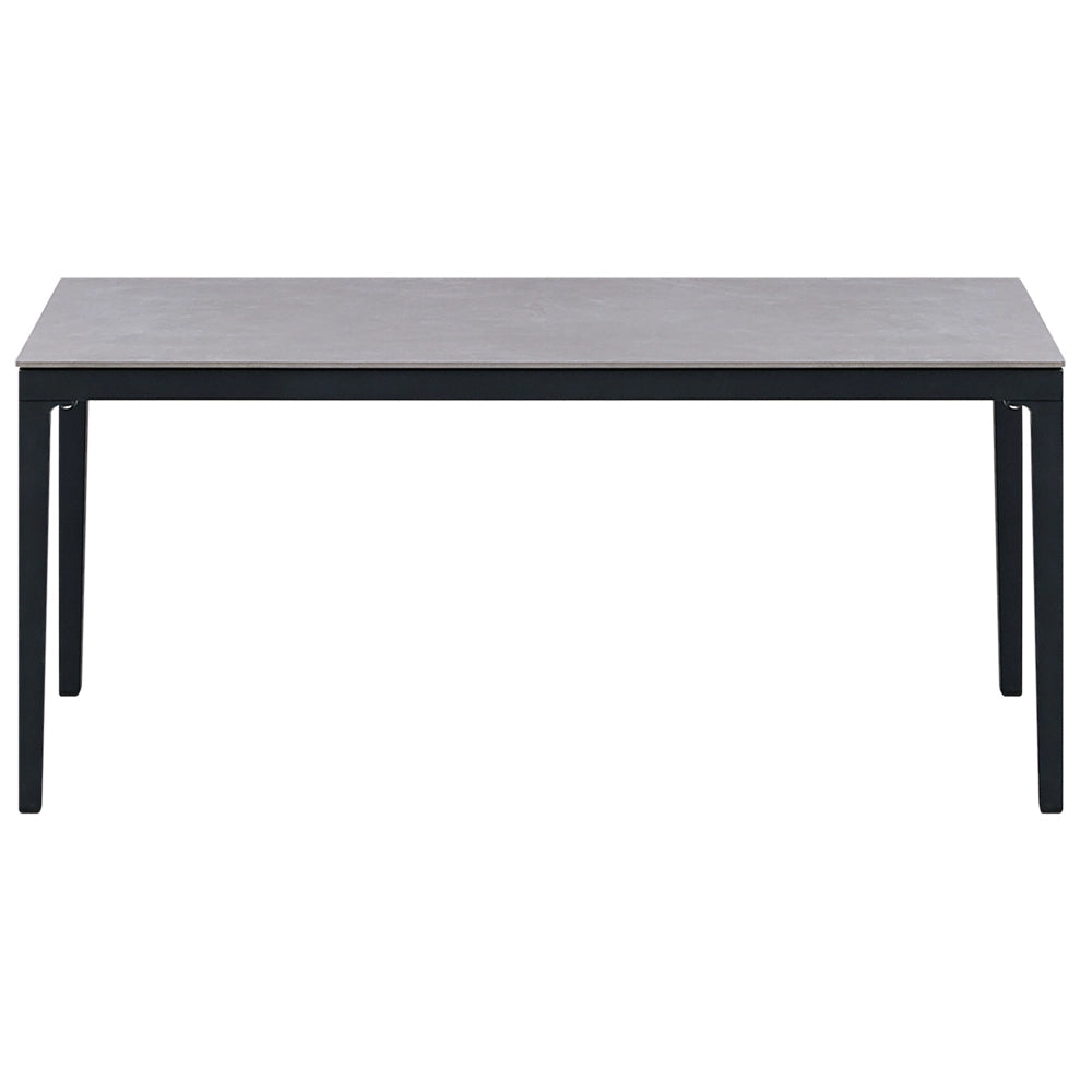 Set Divano da Esterno Grigio per 4 Persone Struttura in Alluminio Divano Poltrone con Cuscini in Tessuto Tavolino Design Moderno