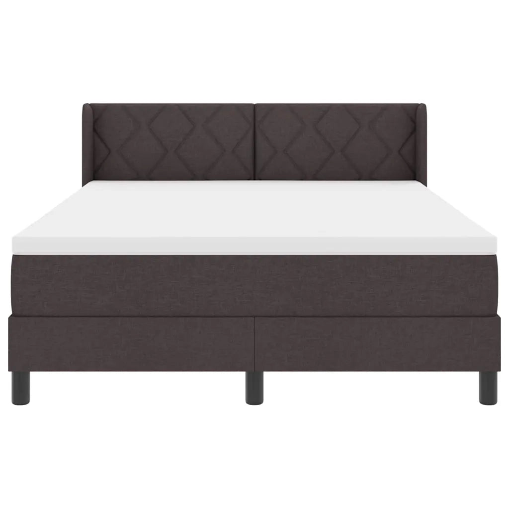 Letto a molle Marrone Scuro 190 x 140 cm Poliestere 3341163