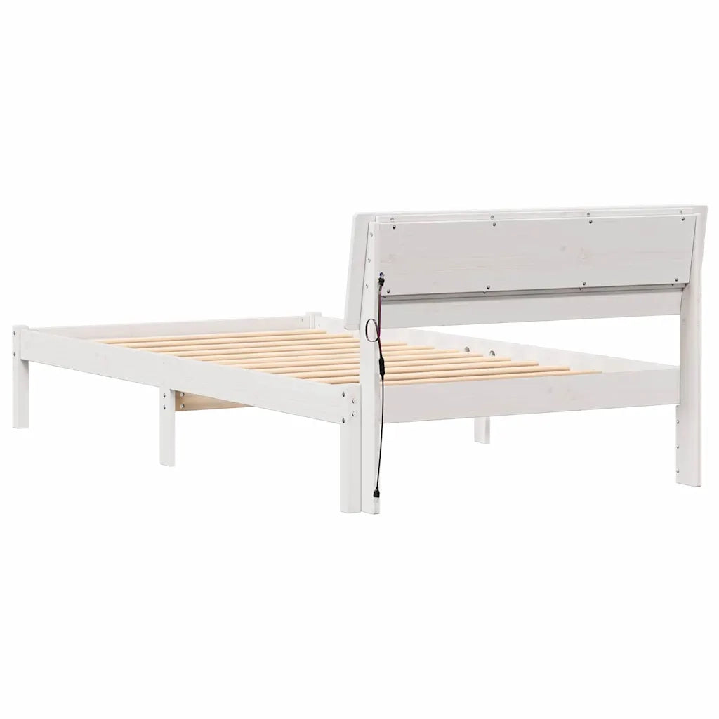 Struttura del letto Bianco 75 x 190 cm Pino massello 872804