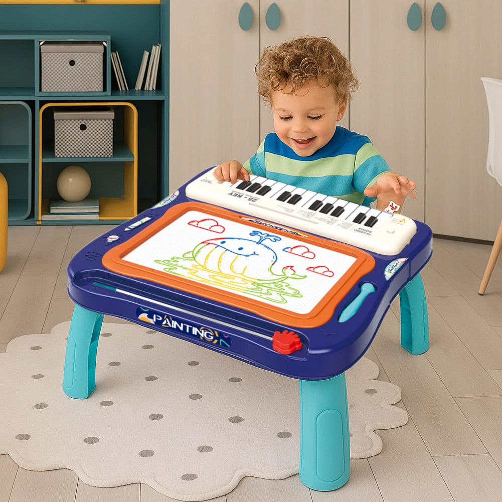 Tastiera Gioco Musicale con Lavagna Magica per Bambini Gioco Educativo 1+ Anni in ABS Multicolore