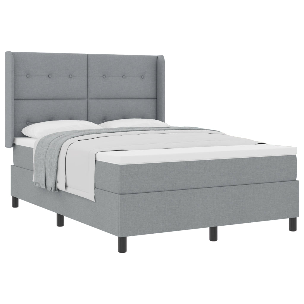 Letto a Molle con Materasso Grigio Chiaro 160x200 cm Tessuto