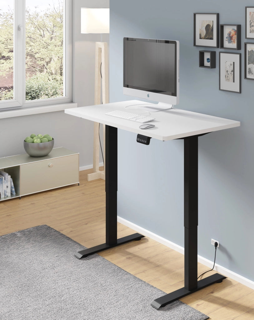 SCRIVANIA BIMOTION DESK 1S NERO OPACO BIANCO OPACO 120x65