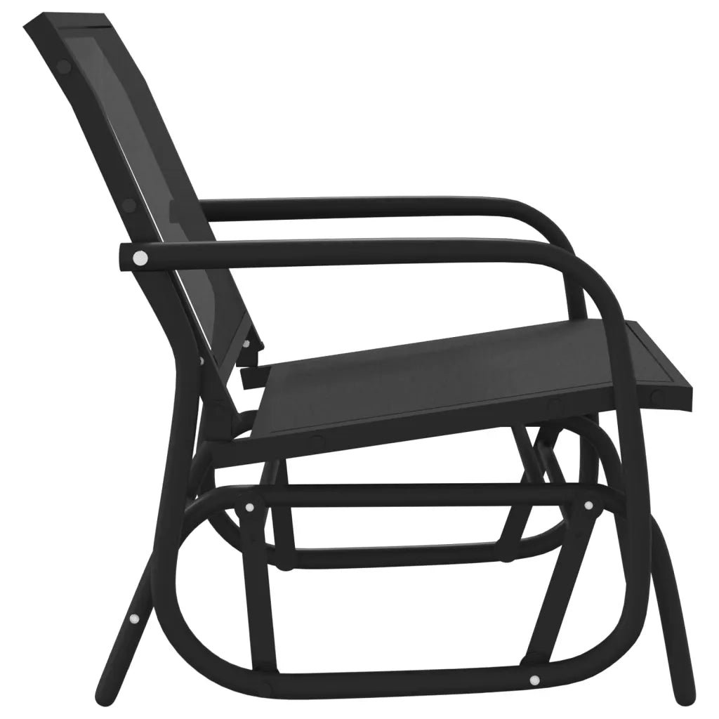 Sedia a Dondolo da Giardino Nera 61x76x87cm Textilene e Acciaio 362710