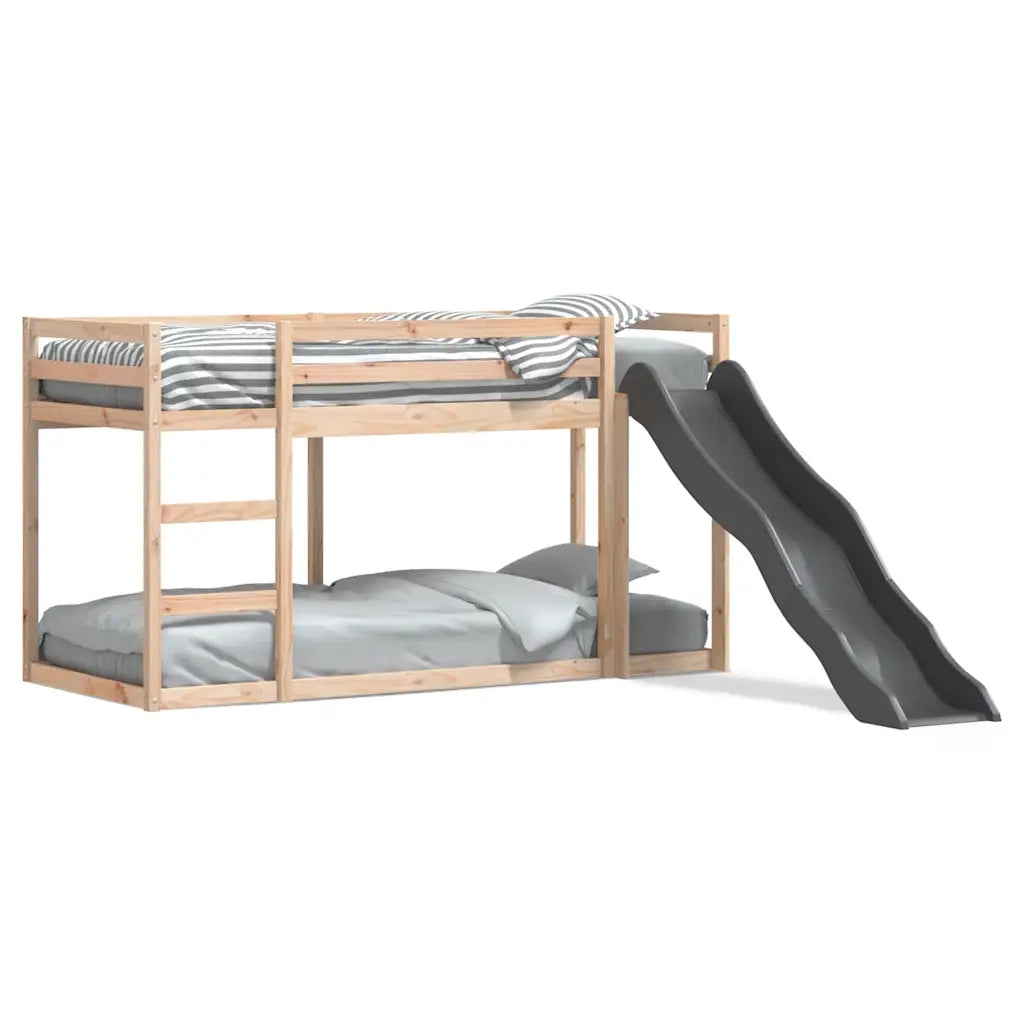 Letto a Castello Scivolo e Scala 90x190 cm Legno Massello Pino 3284245