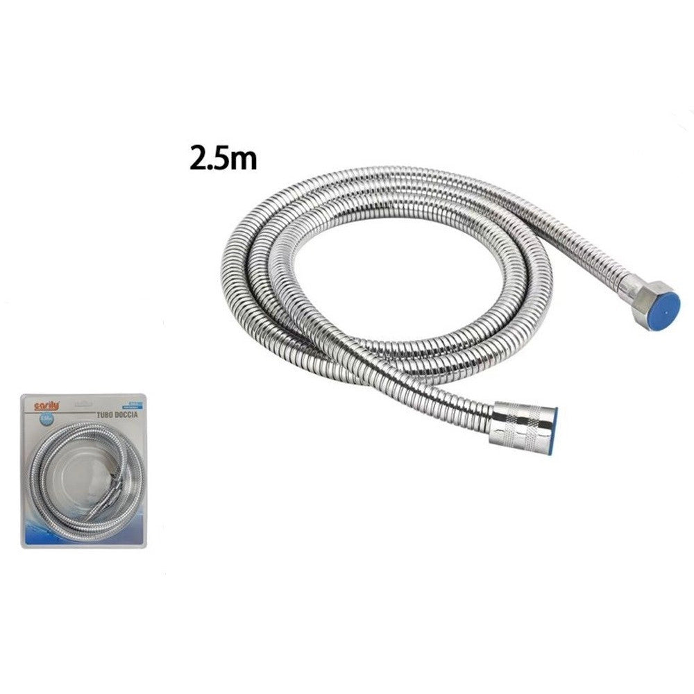 Trade Shop - Tubo Doccia Laccio 2.5 Mt Flessibile Doccetta Vasca Bagno Attacco Universale 69222 -