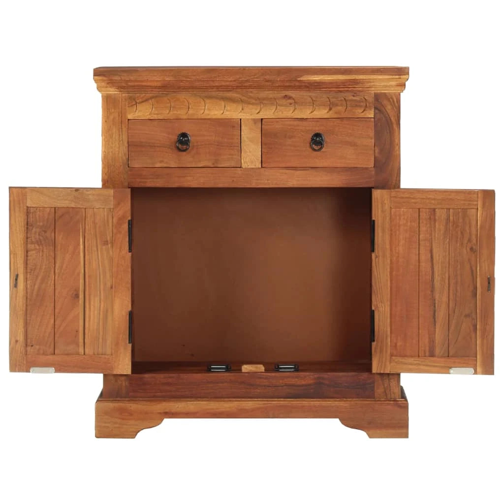 Credenza cassettiera cassettiera mobile contenitore organizer cucina soggiorno soggiorno 63 x 30 x 75 cm legno massello di acacia marrone 02_0029635