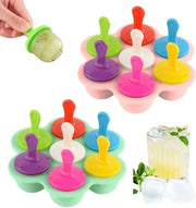I Jastelli per Gelato - 2 pezzi - Forme per Gelato con Stuzzo in Plastica - 7 Fori - Mini Forme per Gelato per Bambini - Rosa e Verde
