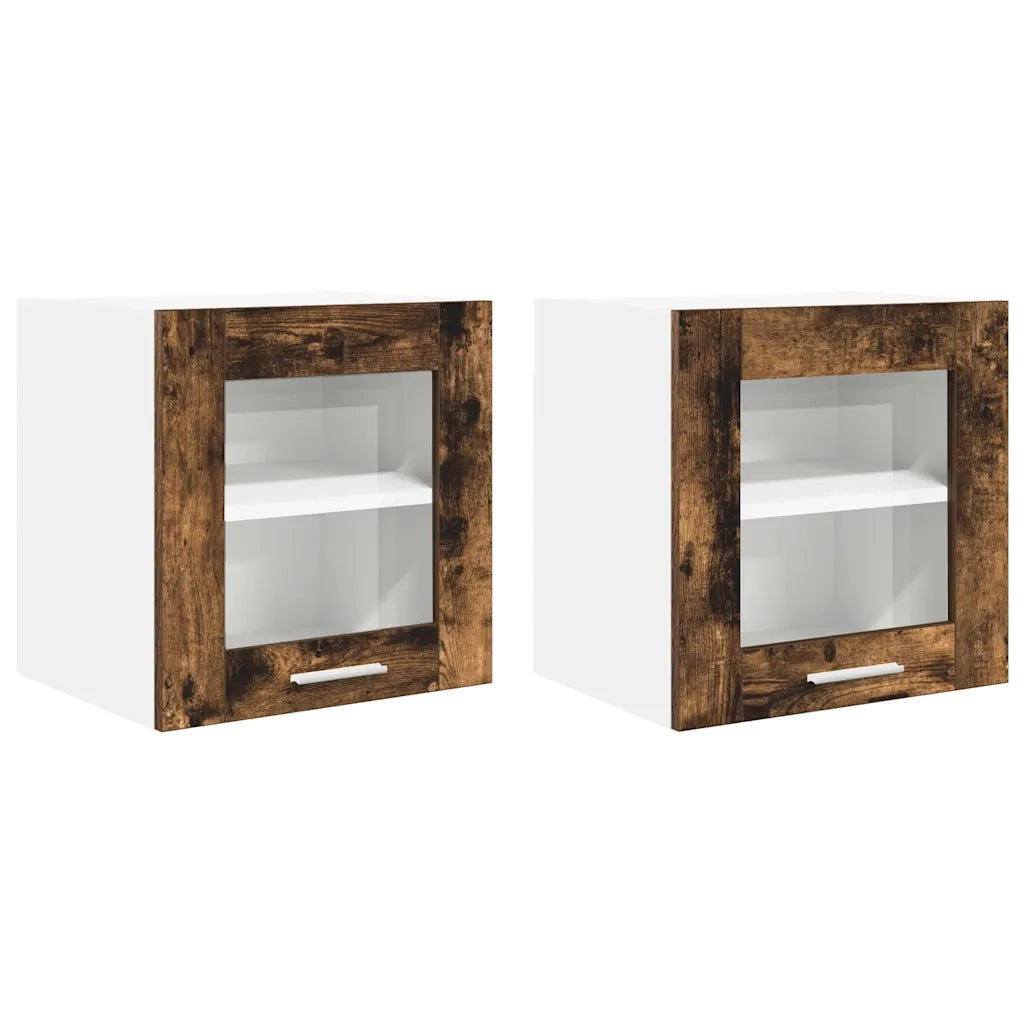 Armadio pensile con porta 2 pcs Rovere fumé 40 x 31 x 40 cm