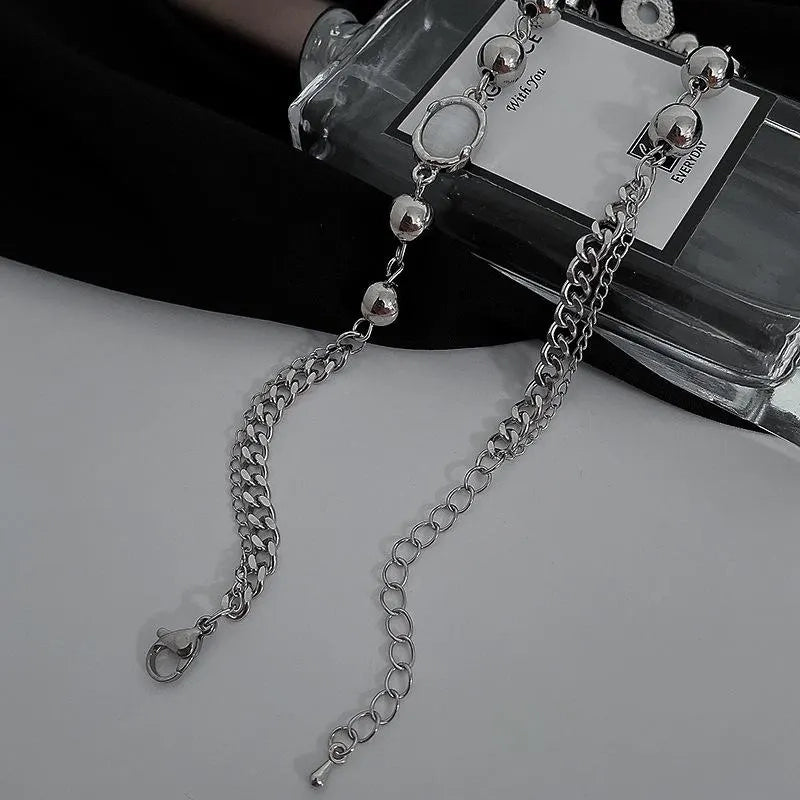 Collana patchwork fatta a mano con pietre bianche, regalo di Natale per donna, regalo di compleanno