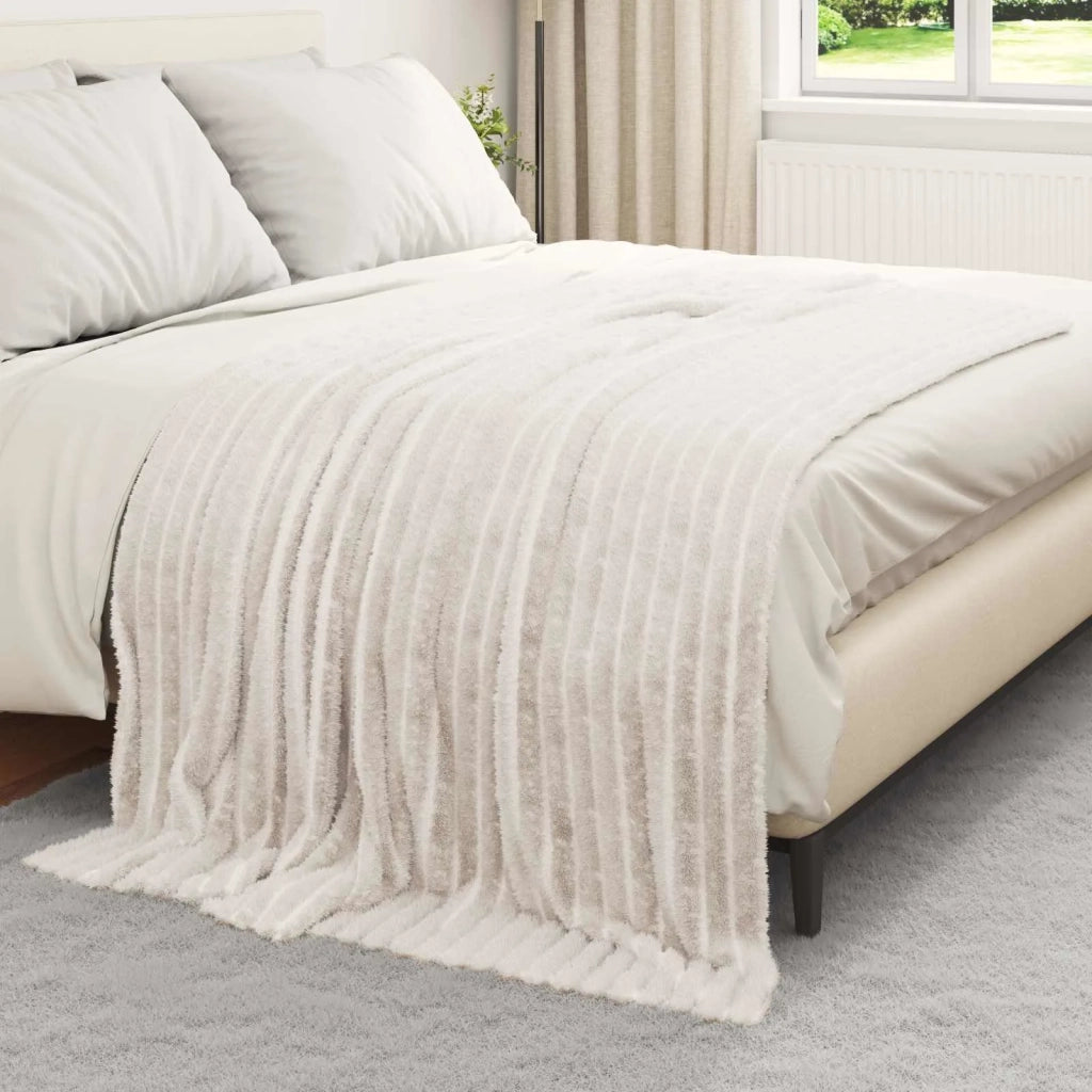 Coperta Crema 200 x 150 cm Panno 42016854