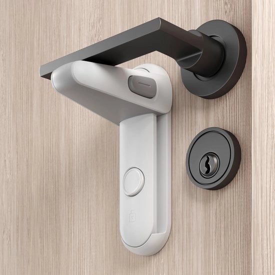 Set di serrature per bambini da 2 pezzi, maniglia di sicurezza per la maniglia, serratura per bambini per la porta, senza strumenti, facile da usare, senza residui.