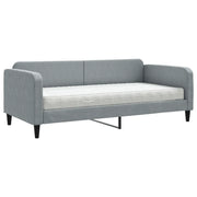 Divano letto | Sof¨¤ letto | Letto singolo con Materasso Grigio Chiaro 90x200 cm in Tessuto