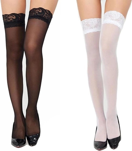 Calze a rete extra lunghi 2 paia per donna - Calze a rete extra lunghi per uso quotidiano e cosplay