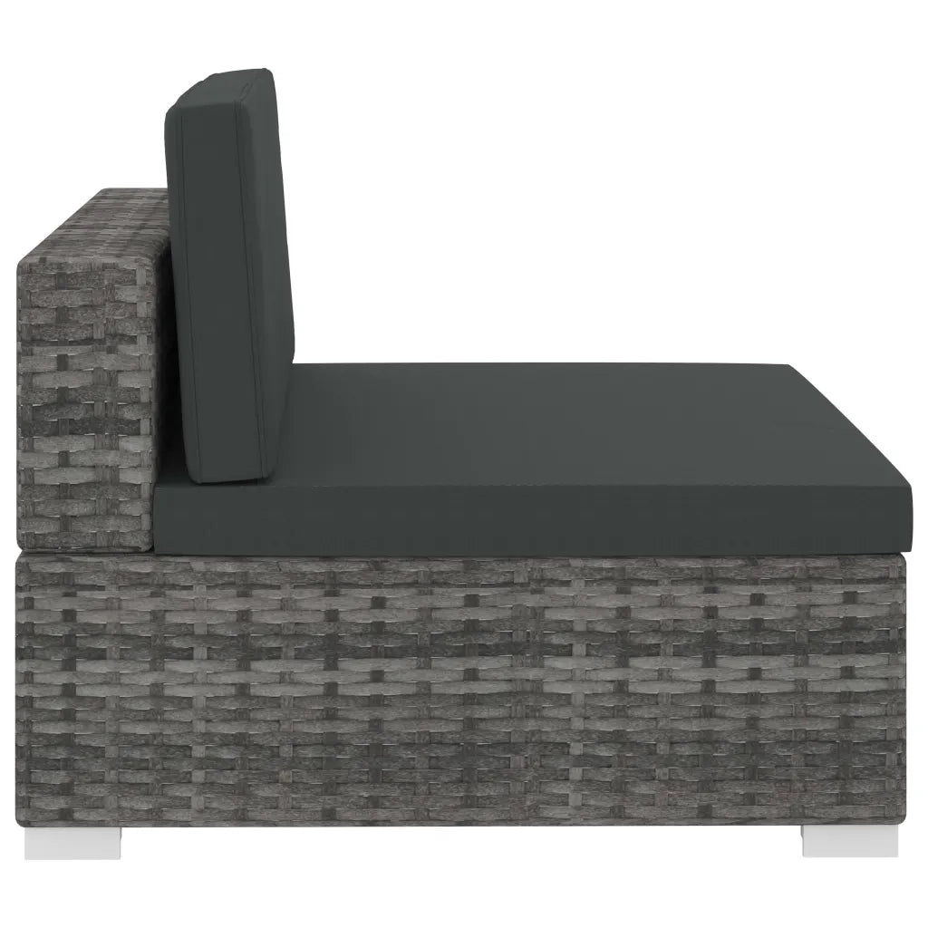 Set Divani da Giardino 4 pz con Cuscini in Polyrattan Grigio cod mxl 30346