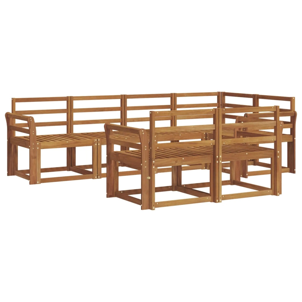 Set di divani da esterno 7 pcs Naturale